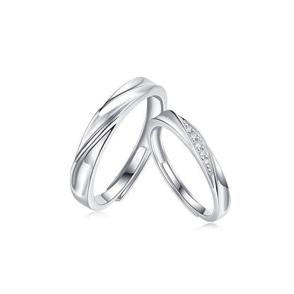 Sterling Silver Moissanite Wedding Bands