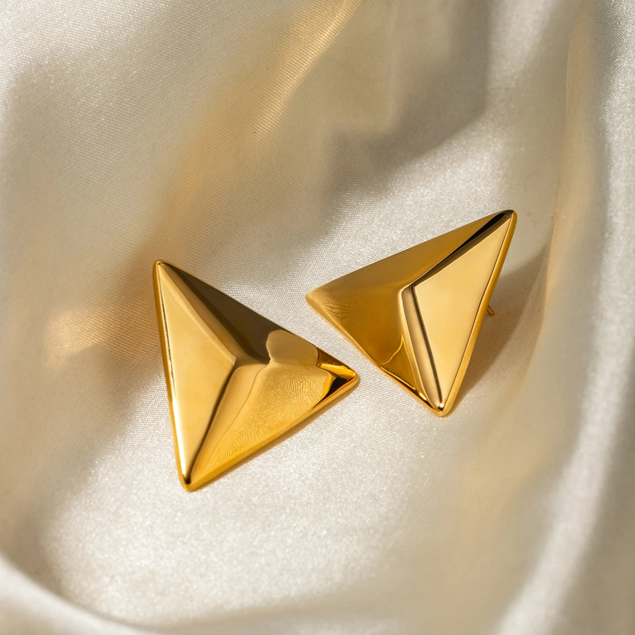 Minimalist Pyramid Stud Earrings