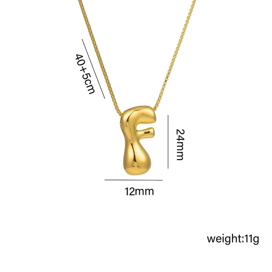 Gaudi Initial Letter Gold Pendant Necklace