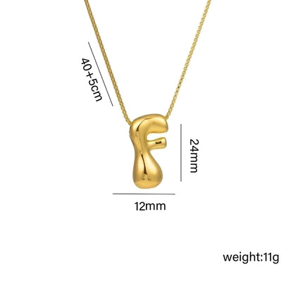 Gaudi Initial Letter Gold Pendant Necklace