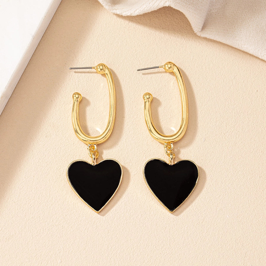 Vintage Heart Black & Gold Drops