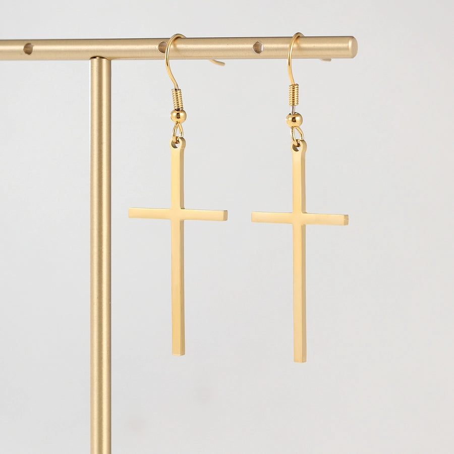 Classic Cross Hook Earrings