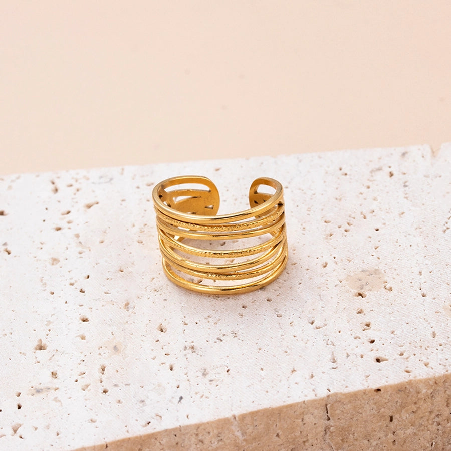 Retro Golden Open Rings