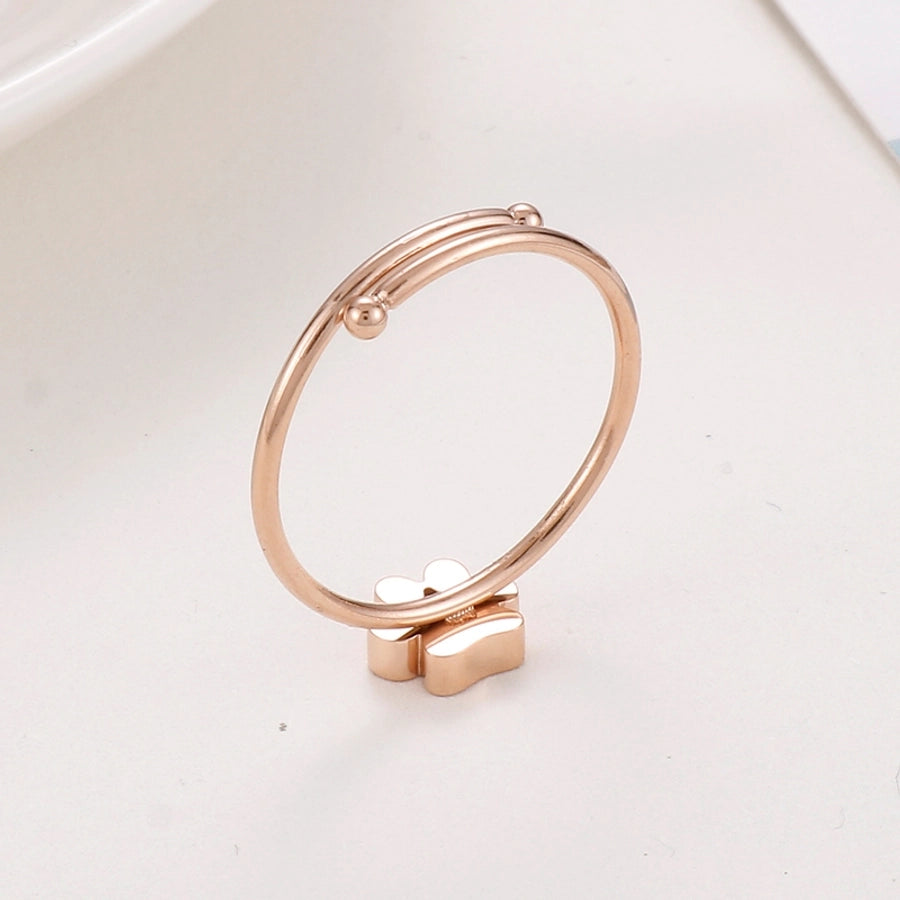 Minimalist Pet Paw Solitaire Ring