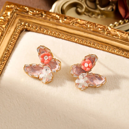 Handmade Pastel Art Butterfly Stud Earrings