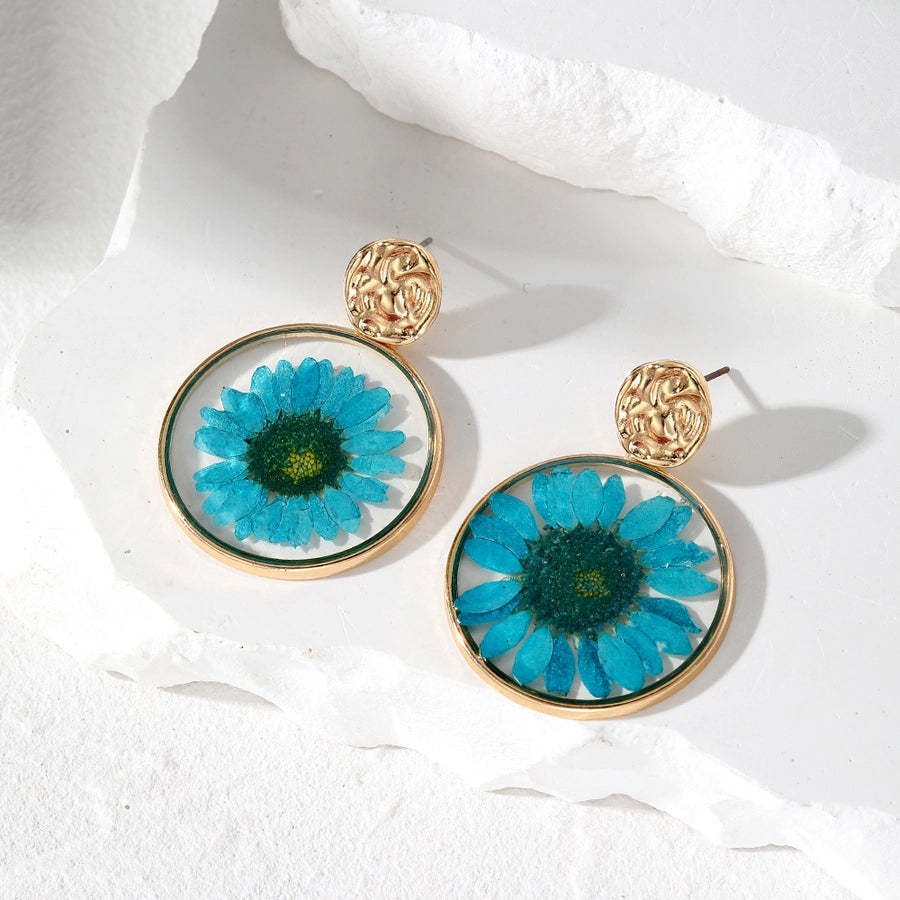 Leona Floral Resin Dangle Earrings