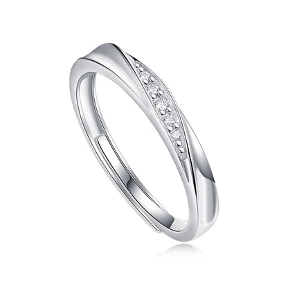 Sterling Silver Moissanite Wedding Bands