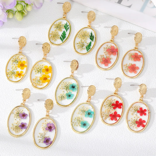 Ella Pressed Flowers Dangle Earrings