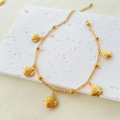 Beachy Golden Charm Anklet