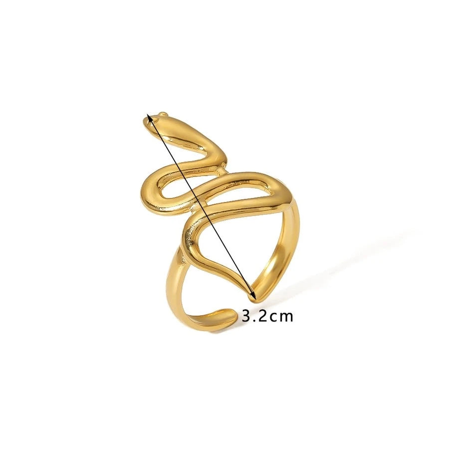 Golden Snake Open Rings