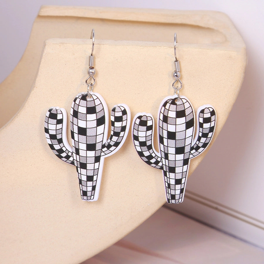 Disco Cactus Acrylic Drop Earrings