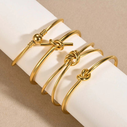 Nordic Knot Golden Cuff Bracelets