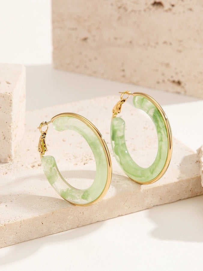 Mollie Smoke Resin Hoop Earrings