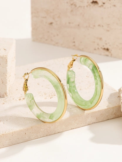 Mollie Smoke Resin Hoop Earrings