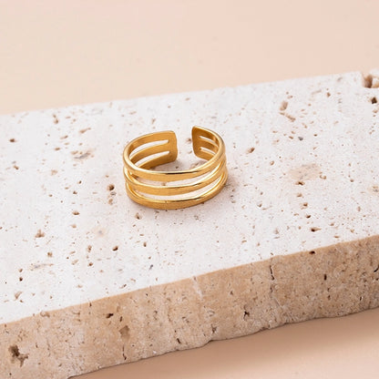 Retro Golden Open Rings