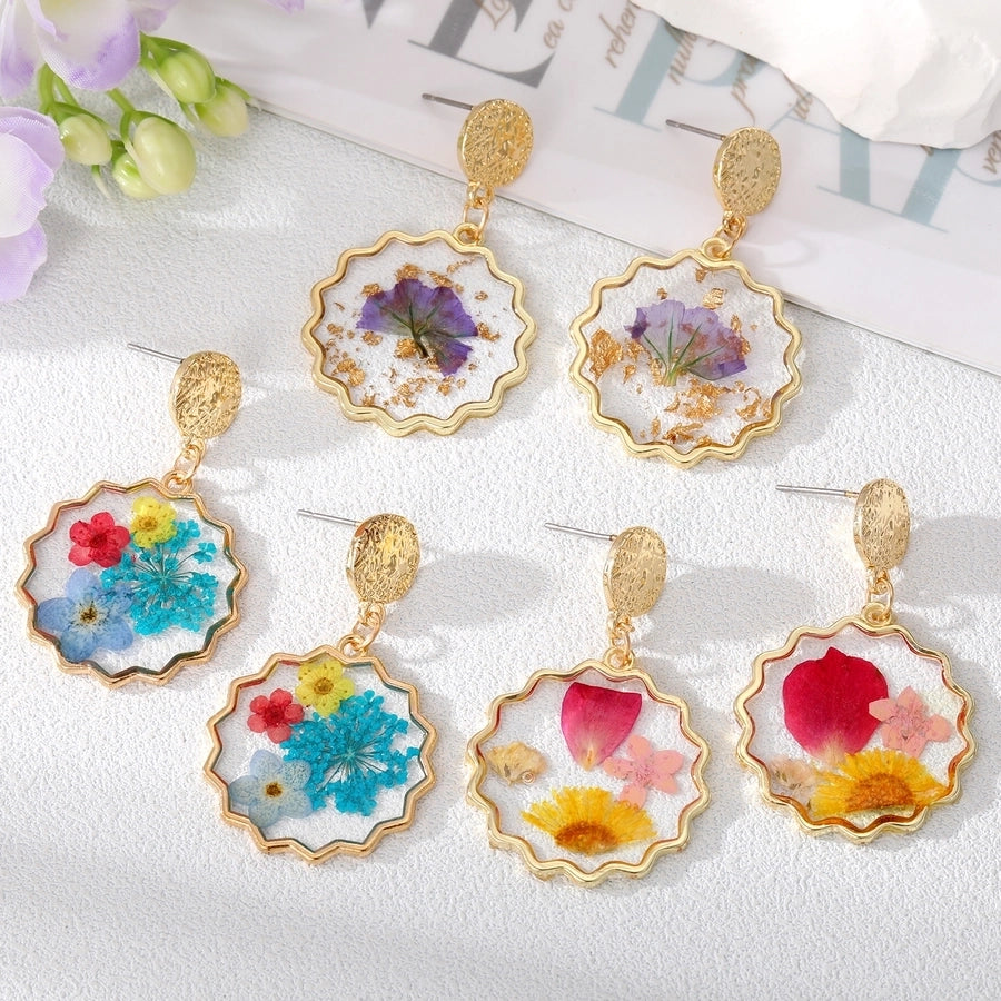 Camille Pressed Flowers Dangle Earrings