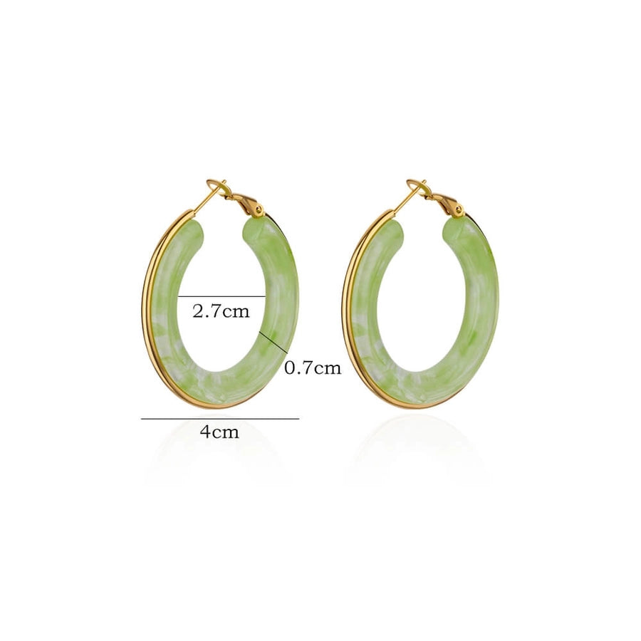 Earthy Resin Smoke Hoop Earrings