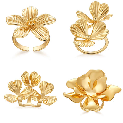 Adeline Vintage Floral Open Rings