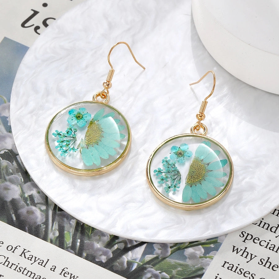 Sky Dried Flowers Resin Dangle Earrings