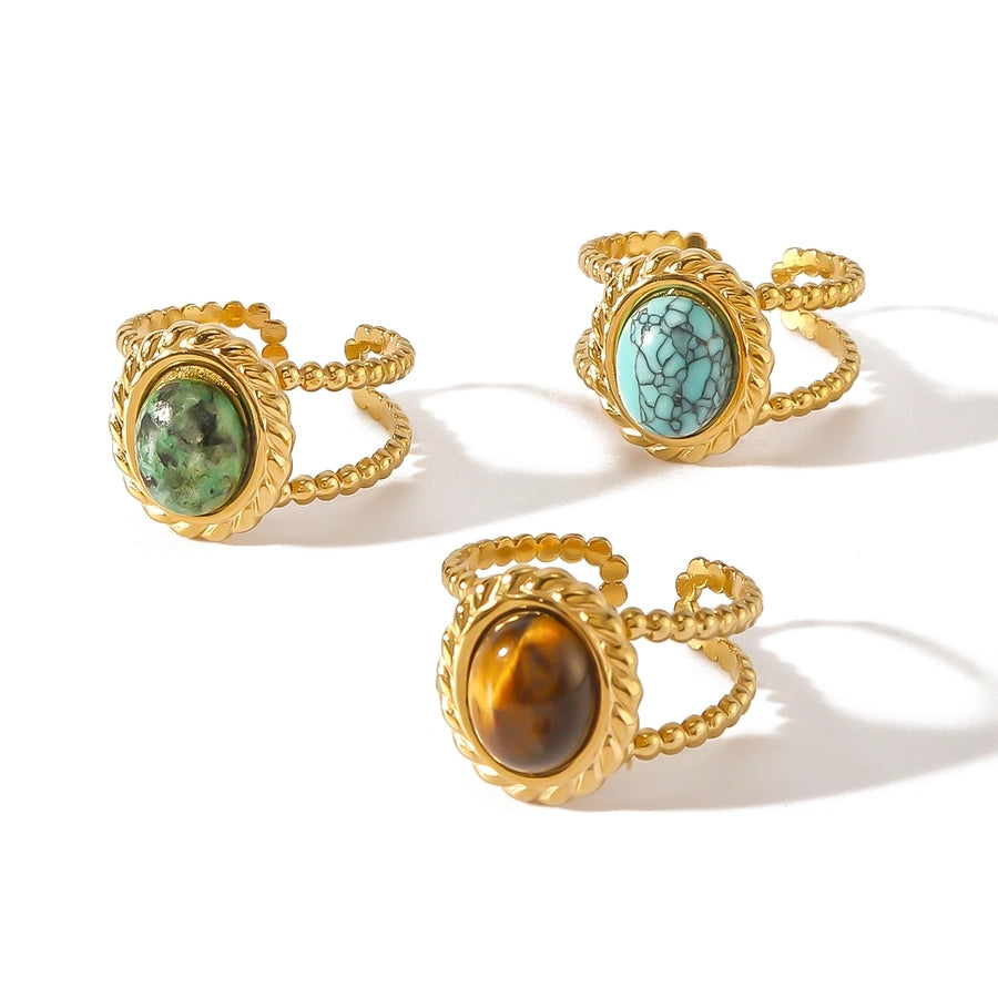 Valentina Vintage Gemstone Open Rings