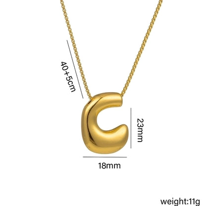 Gaudi Initial Letter Gold Pendant Necklace