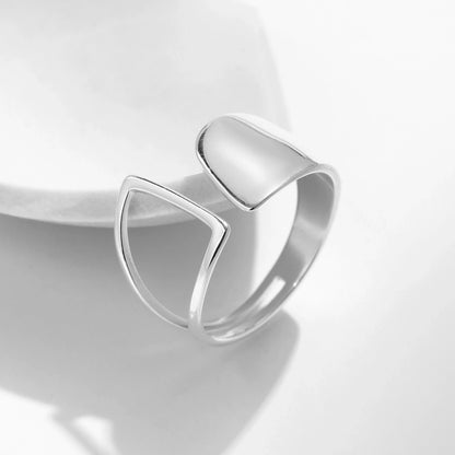 Abstract Sterling Silver Open Ring