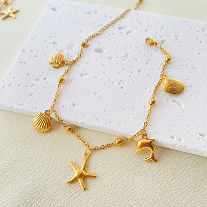 Beachy Golden Charm Anklet