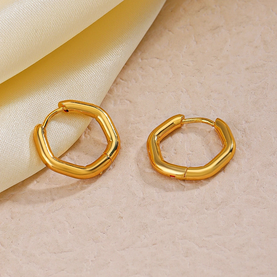 Dainty Hexagon Hoop Earrings