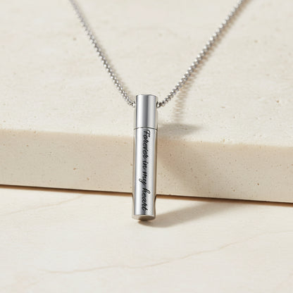Engraved Cylinder Urn Necklace