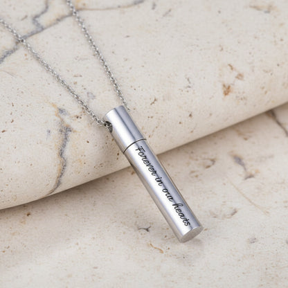 Engraved Cylinder Urn Necklace