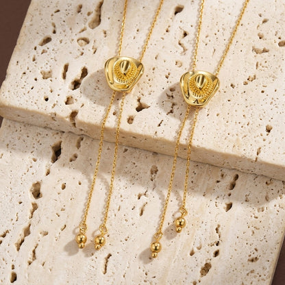 Personalized Cowgirl Hat Necklace with Initial