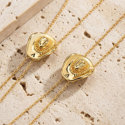 Personalized Cowgirl Hat Necklace with Initial